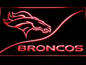 Denver Broncos Split LED Neon Sign