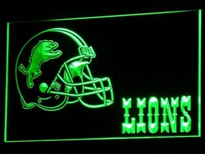 Detroit Lions Helmet LED Neon Sign