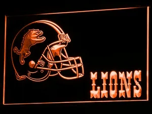 Detroit Lions Helmet LED Neon Sign