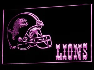 Detroit Lions Helmet LED Neon Sign
