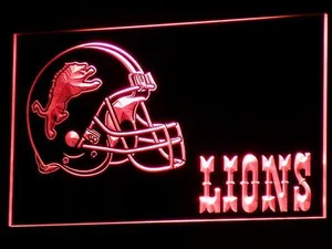 Detroit Lions Helmet LED Neon Sign