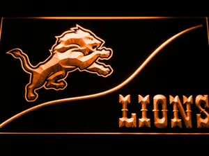 Detroit Lions Split LED Neon Sign
