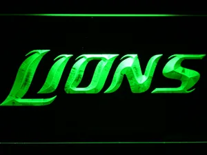Detroit Lions Text LED Neon Sign