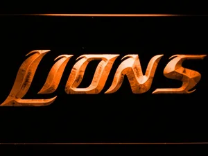Detroit Lions Text LED Neon Sign