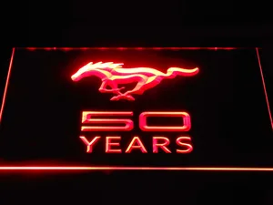 Ford Mustang 50 Years LED Neon Sign