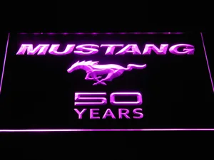 Ford Mustang 50 Years Wordmark LED Neon Sign