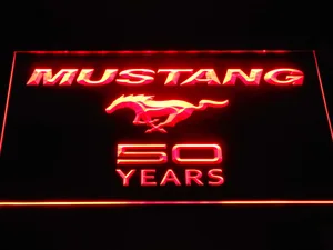 Ford Mustang 50 Years Wordmark LED Neon Sign