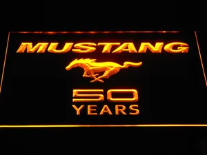Ford Mustang 50 Years Wordmark LED Neon Sign