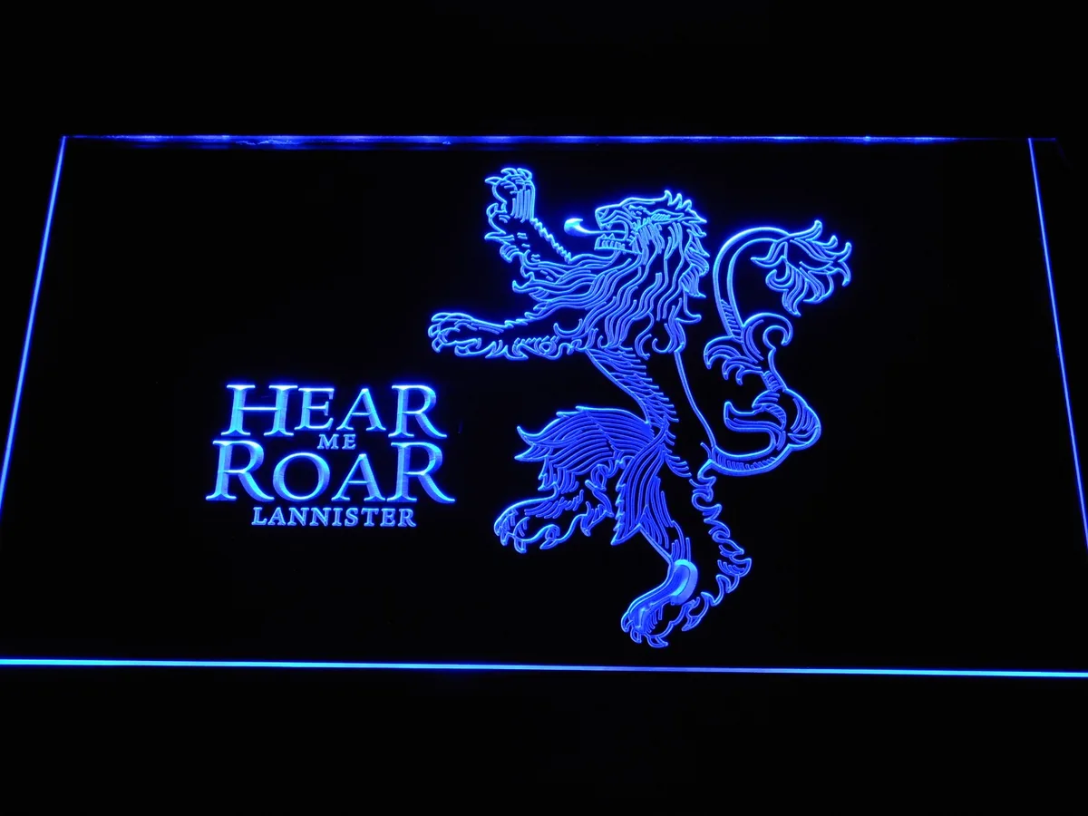 Game of Thrones Lannister Hear Me Roar LED Neon Sign