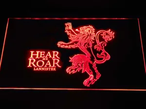 Game of Thrones Lannister Hear Me Roar LED Neon Sign