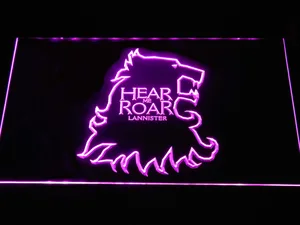 Game of Thrones Lannister Hear Me Roar Outline LED Neon Sign