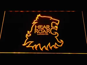 Game of Thrones Lannister Hear Me Roar Outline LED Neon Sign