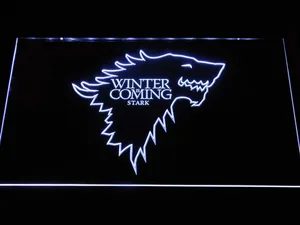 Game of Thrones Stark Winter is Coming Outline LED Neon Sign