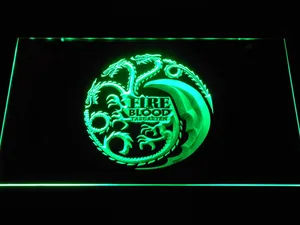 Game of Thrones Targaryen Fire and Blood 2 LED Neon Sign