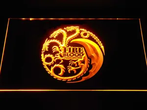 Game of Thrones Targaryen Fire and Blood 2 LED Neon Sign