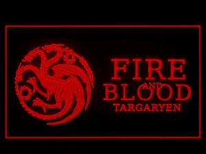 Game of Thrones Targaryen Fire and Blood 3 LED Neon Sign