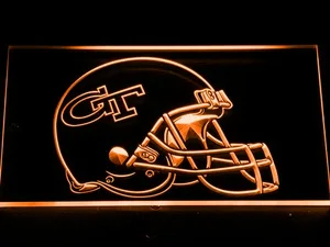 Georgia Tech Yellow Jackets Helmet LED Neon Sign