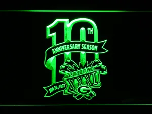 Green Bay Packers 10th Anniversary LED Neon Sign - Legacy Edition