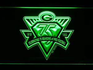 Green Bay Packers 75th Season LED Neon Sign - Legacy Edition