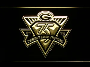 Green Bay Packers 75th Season LED Neon Sign - Legacy Edition