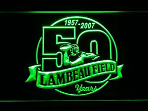 Green Bay Packers Lambeau Field 50th Anniversary LED Neon Sign - Legacy Edition