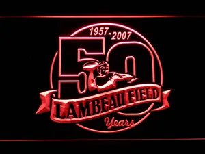 Green Bay Packers Lambeau Field 50th Anniversary LED Neon Sign - Legacy Edition