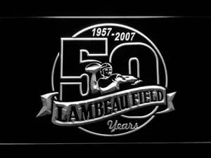 Green Bay Packers Lambeau Field 50th Anniversary LED Neon Sign - Legacy Edition