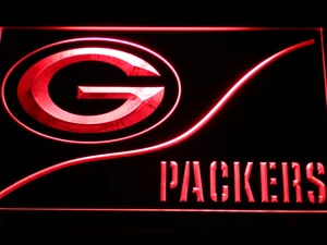 Green Bay Packers Split LED Neon Sign