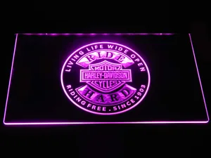 Harley Davidson Ride Hard LED Neon Sign
