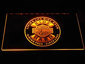 Harley Davidson Ride Hard LED Neon Sign