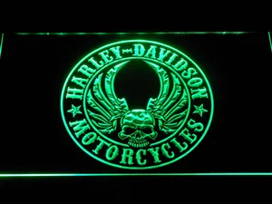 Harley Davidson Skull with Wings LED Neon Sign