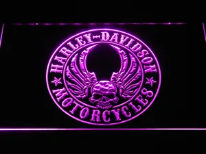 Harley Davidson Skull with Wings LED Neon Sign