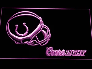 Indianapolis Colts Coors Light Helmet LED Neon Sign