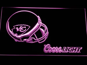 Kansas City Chiefs Coors Light Helmet LED Neon Sign