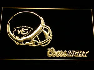 Kansas City Chiefs Coors Light Helmet LED Neon Sign