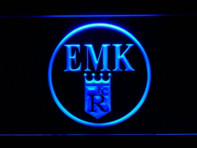 Kansas City Royals EMK Memorial Logo LED Neon Sign - Legacy Edition
