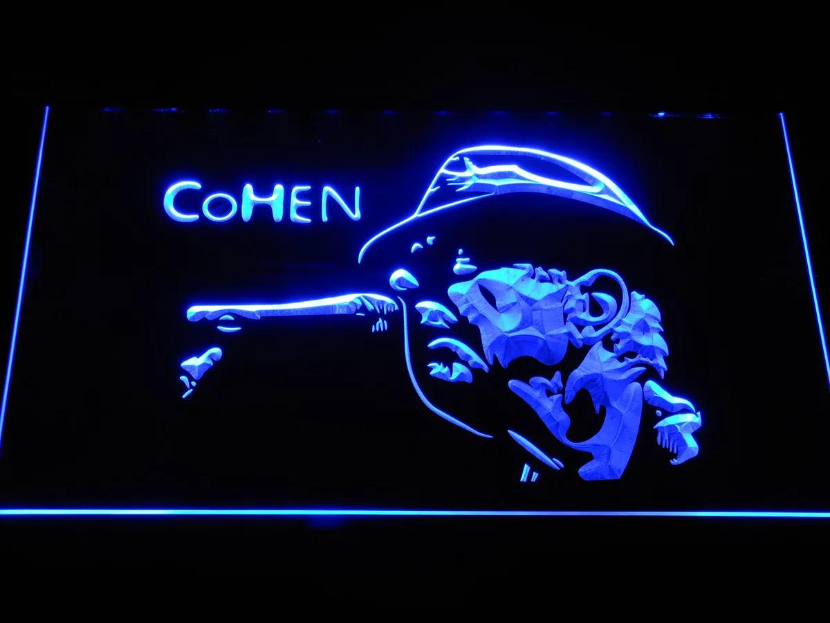 Leonard Cohen Face LED Neon Sign