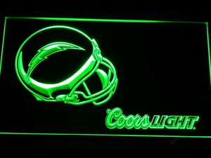 Los Angeles Chargers Coors Light Helmet LED Neon Sign
