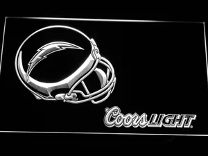 Los Angeles Chargers Coors Light Helmet LED Neon Sign