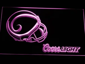 Los Angeles Rams Coors Light Helmet LED Neon Sign