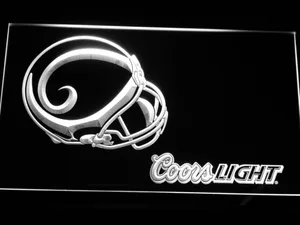Los Angeles Rams Coors Light Helmet LED Neon Sign