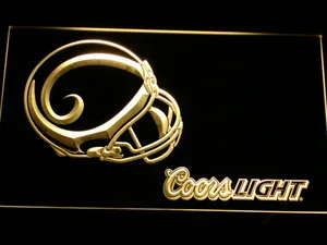 Los Angeles Rams Coors Light Helmet LED Neon Sign
