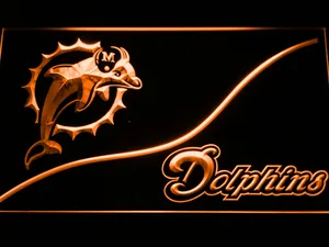 Miami Dolphins Split LED Neon Sign