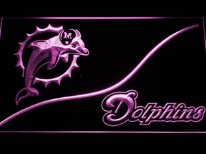 Miami Dolphins Split LED Neon Sign