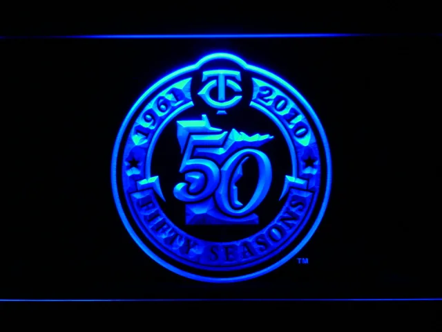 Minnesota Twins 50th Anniversary Logo LED Neon Sign - Legacy Edition