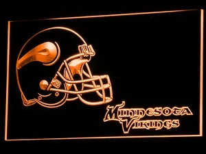 Minnesota Vikings Helmet 2 LED Neon Sign
