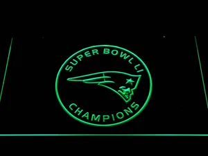New England Patriots Super Bowl 51 Champions Circle Logo LED Neon Sign