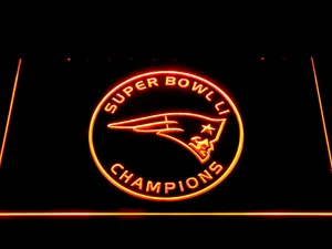 New England Patriots Super Bowl 51 Champions Circle Logo LED Neon Sign