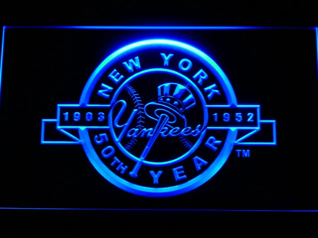 New York Yankees 50th Anniversary Logo LED Neon Sign - Legacy Edition