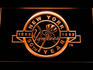 New York Yankees 50th Anniversary Logo LED Neon Sign - Legacy Edition